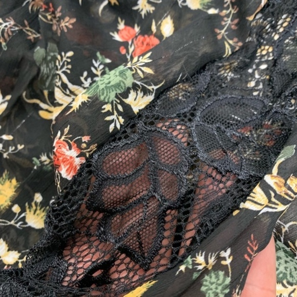 HP🎉NEW Sam Edelman Chiffon Floral Kimono Coverup Lightweight Cardigan Layer Top - Picture 5 of 8